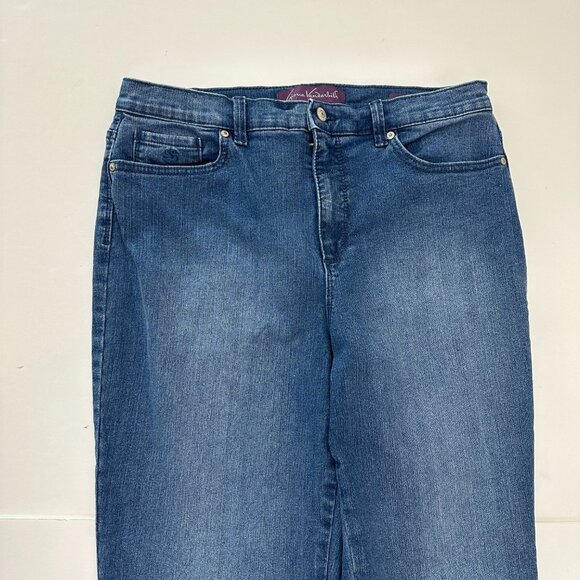 Gloria Vanderbilt Amanda Straight Leg Women's size 12 Dark Wash Blue Denim jeans - Picture 2 of 5